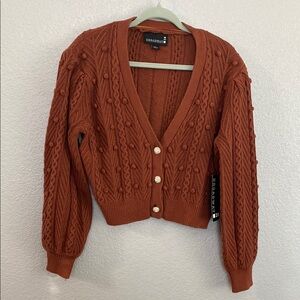 Rust Cable Knit Sweater Size Large